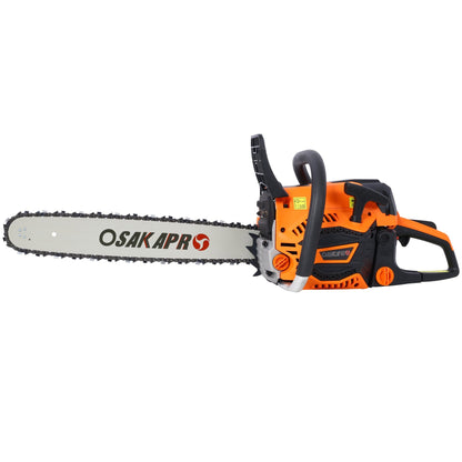 62CC Gas Powered Chainsaw, 2 - Cycle Petrol Handheld Cordless Chain Saw, Gasoline Gas Chainsaws for Tree Wood Cutting,with 18' and 20' guide bar and chain,Safety kit, Storage Bag, EPA compliant - 1st Choice Furniture Direct
