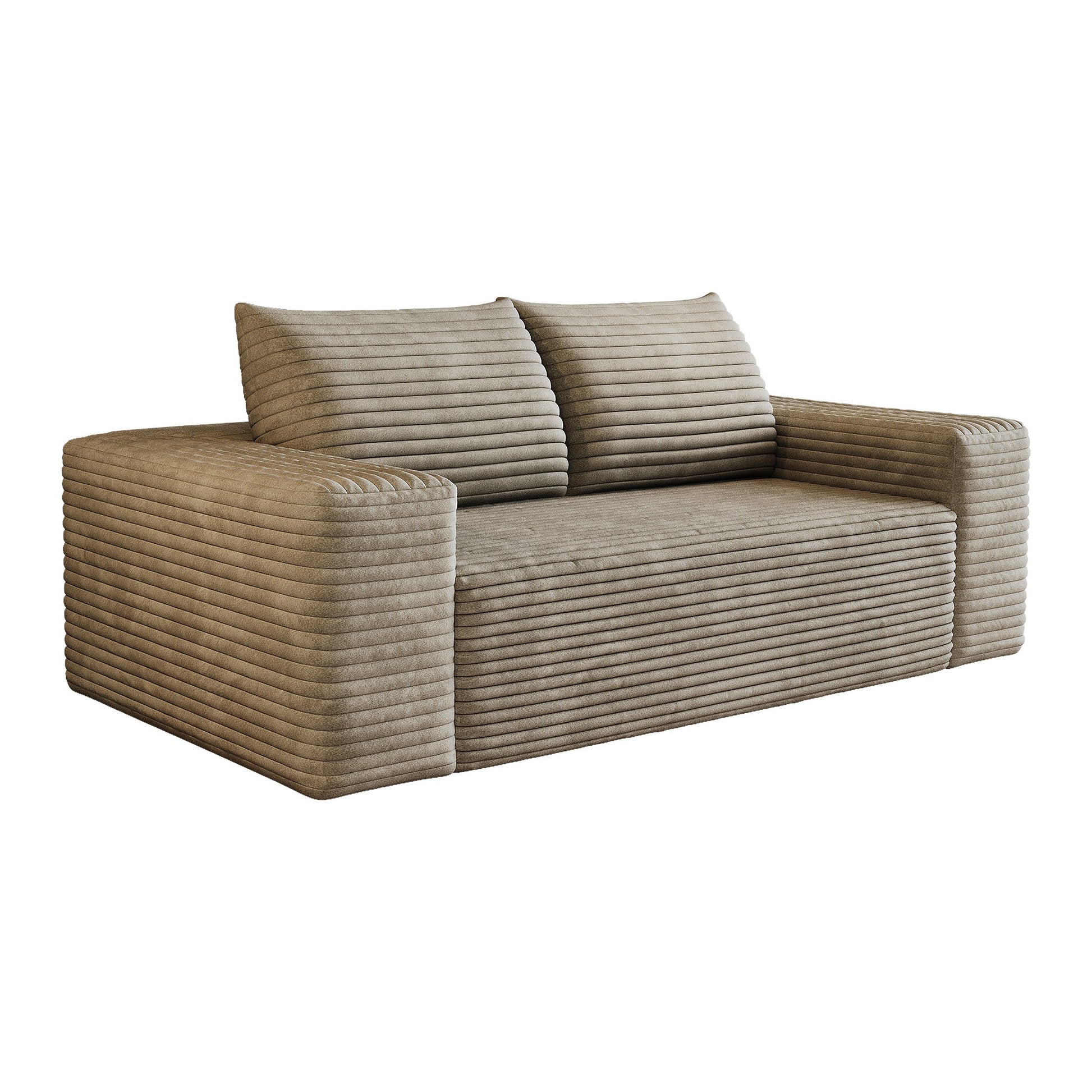 63' 2Setaser Sofa,Corduroy Fabric,Deep Seat Couches,Comfy Loveseat Sofa,No Assembly,1pcs for Living room, Bedroom,Conference room ,Apartment,Camel - 1st Choice Furniture Direct