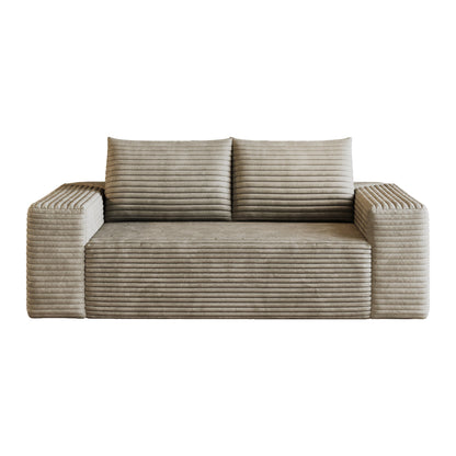 63' 2Setaser Sofa,Corduroy Fabric,Deep Seat Couches,Comfy Loveseat Sofa,No Assembly,1pcs for Living room, Bedroom,Conference room ,Apartment,Camel - 1st Choice Furniture Direct