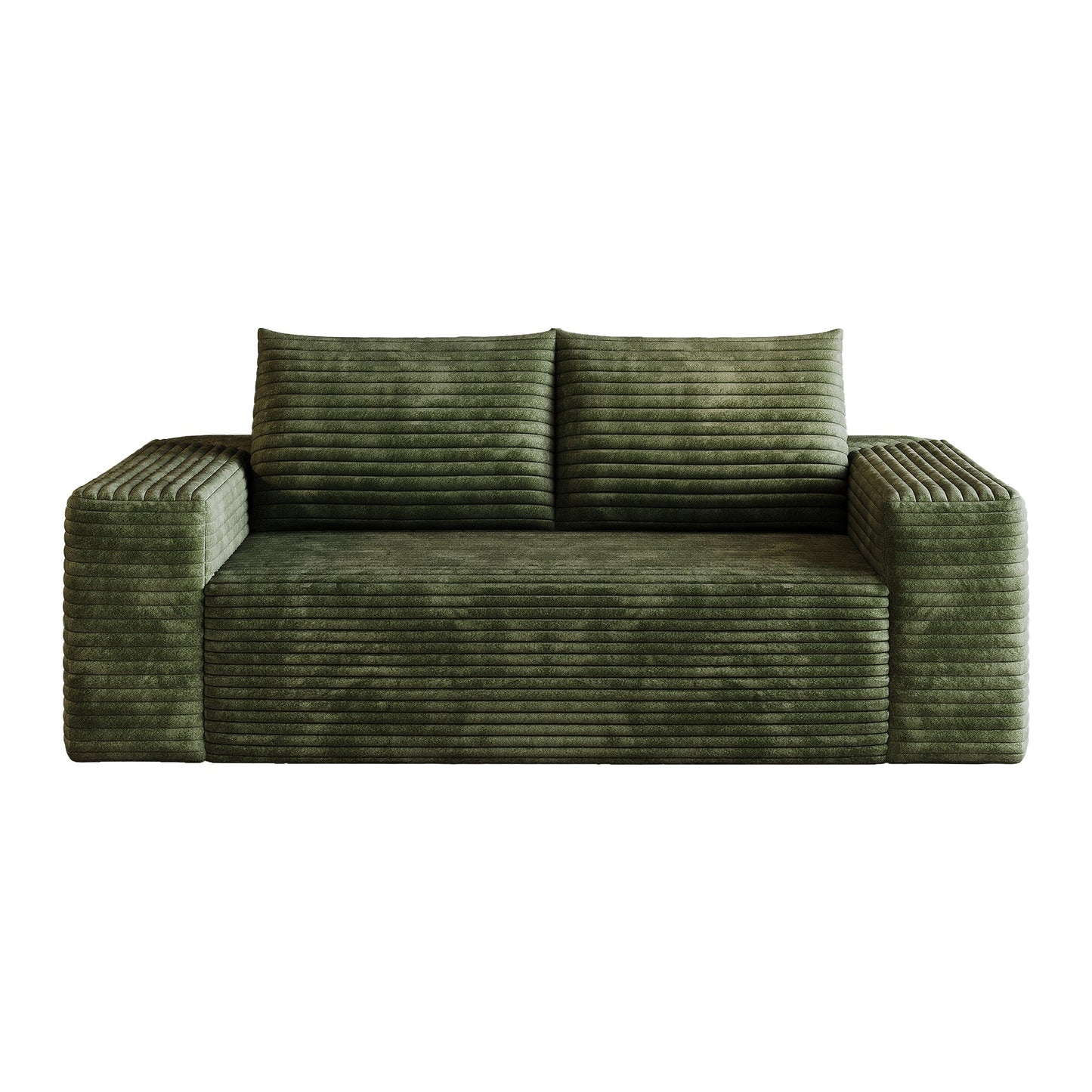 63' 2Setaser Sofa,Corduroy Fabric,Deep Seat Couches,Comfy Loveseat Sofa,No Assembly,1pcs for Living room, Bedroom,Conference room ,Apartment,Green - 1st Choice Furniture Direct