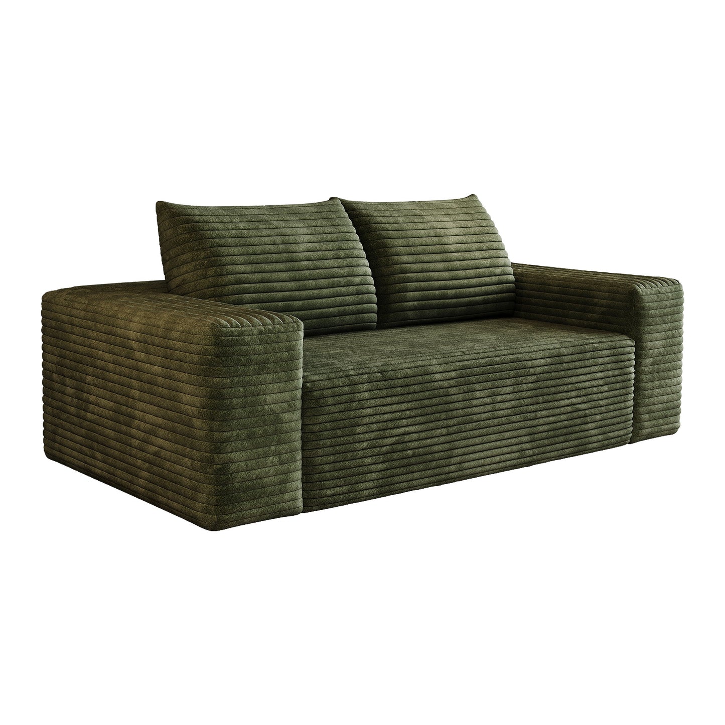 63' 2Setaser Sofa,Corduroy Fabric,Deep Seat Couches,Comfy Loveseat Sofa,No Assembly,1pcs for Living room, Bedroom,Conference room ,Apartment,Green - 1st Choice Furniture Direct