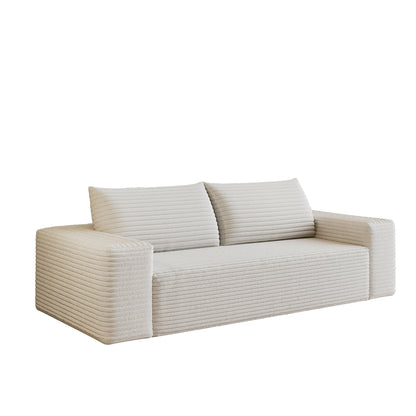 63' 2Setaser Sofa,Corduroy Fabric,Deep Seat Couches,Comfy Loveseat Sofa,No Assembly,1pcs for Living room, Bedroom,Conference room ,Apartment,White - 1st Choice Furniture Direct