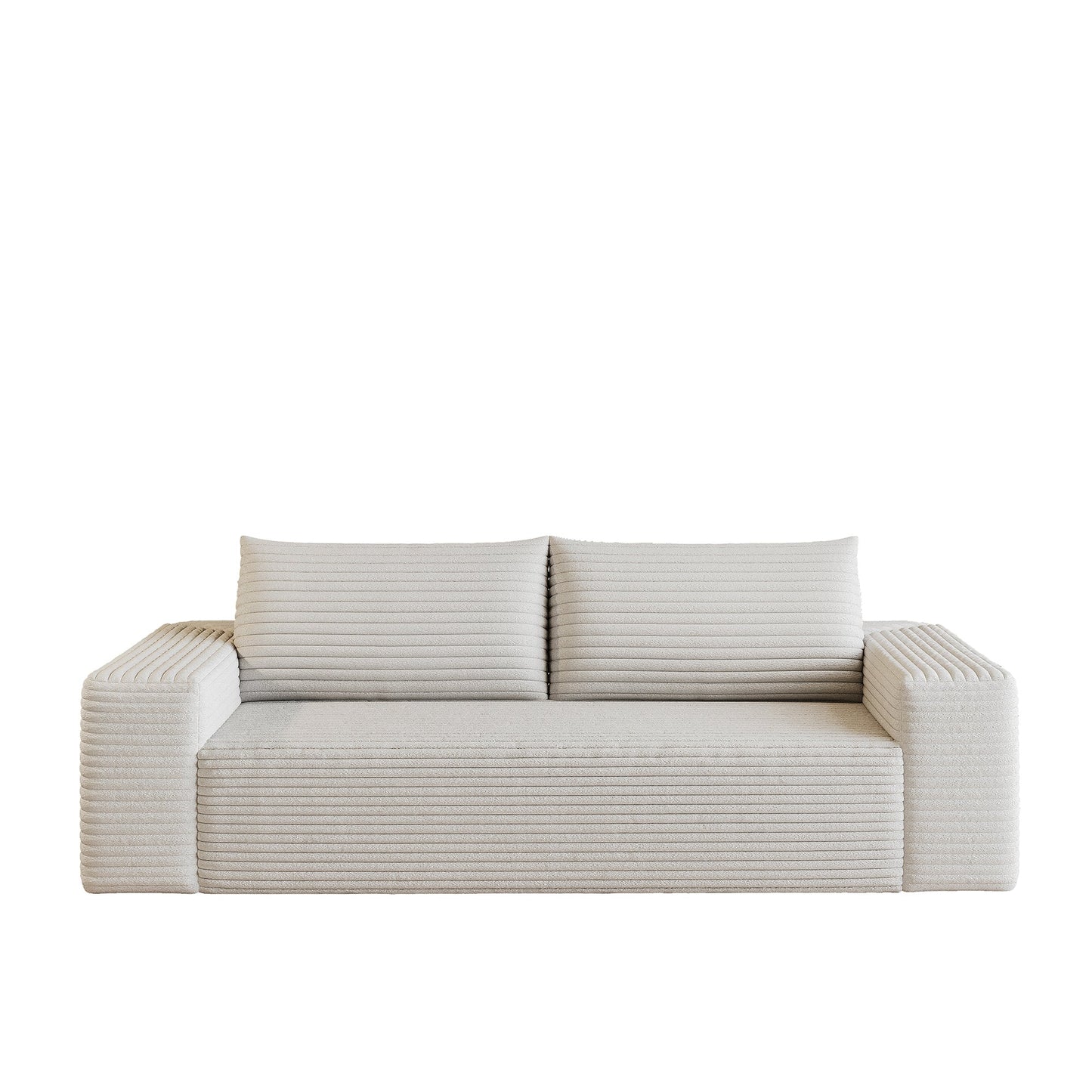 63' 2Setaser Sofa,Corduroy Fabric,Deep Seat Couches,Comfy Loveseat Sofa,No Assembly,1pcs for Living room, Bedroom,Conference room ,Apartment,White - 1st Choice Furniture Direct