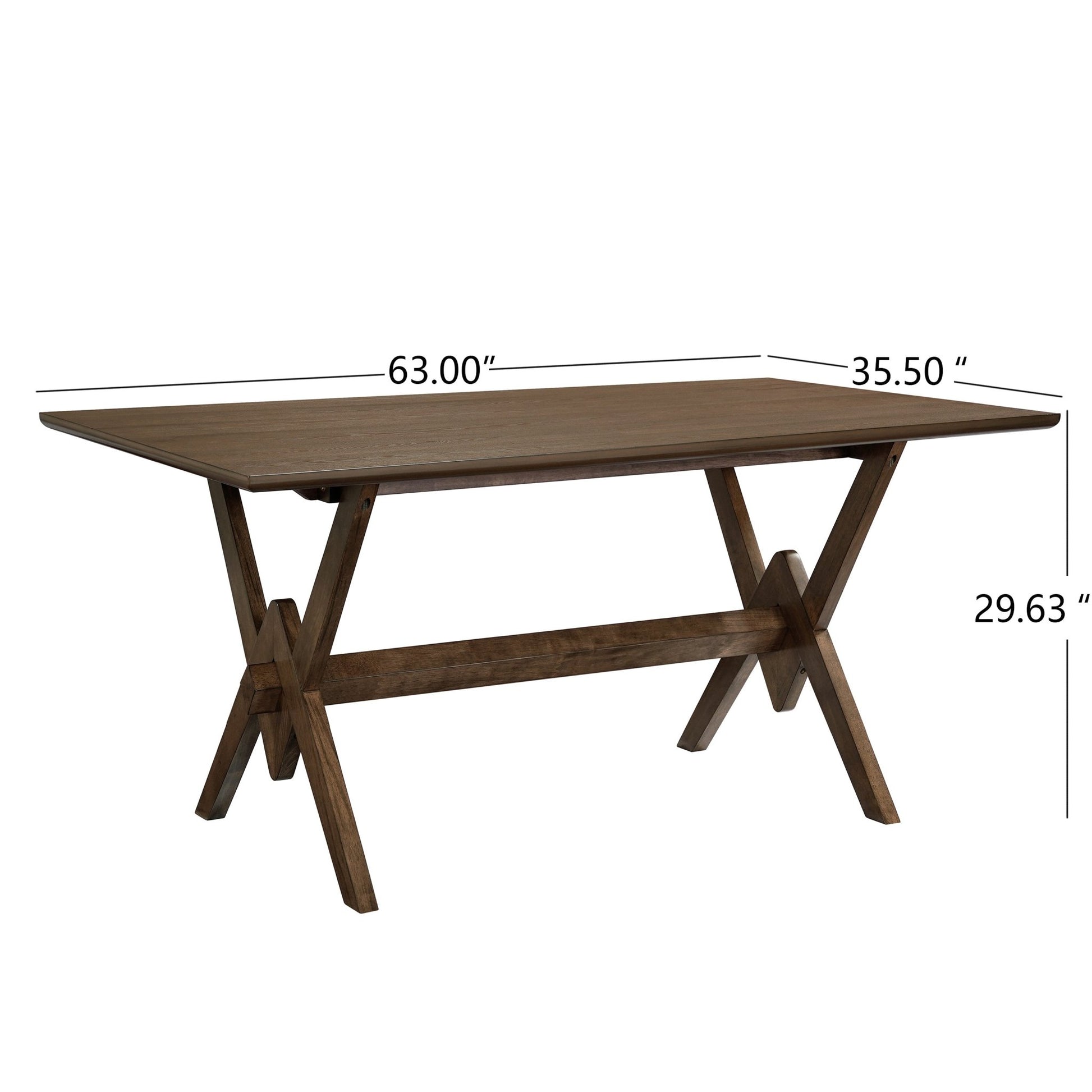63' Double V Dining Table - Walnut - 1st Choice Furniture Direct