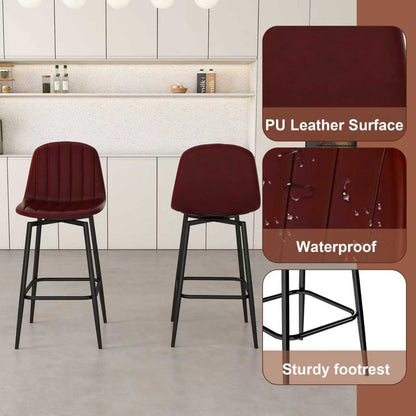 63 - inch Modern Kitchen Island Set with 2 Dark Brown Bar Stools - Black Marble Look Surface, LED Lighting & Grill Design for Dining Room, Open Concept Spaces, Lounge(2 Dark Brown Bar Stools) - 1st Choice Furniture Direct