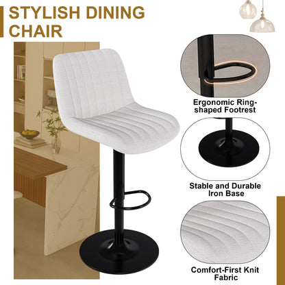 63' Modern Kitchen Island Set with 2 Beige Bar Stools - Black Marble Look Surface, LED Lighting & Grill Design for Dining Room, Open Concept Spaces, Lounge(2 Beige Bar Stools) - 1st Choice Furniture Direct