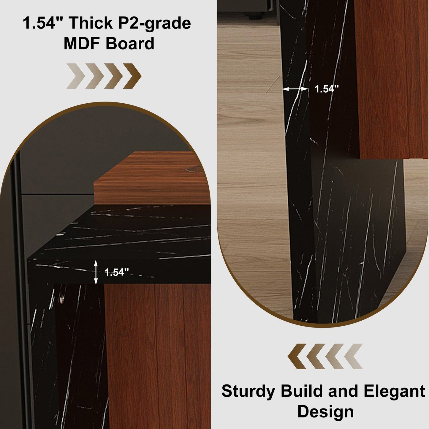 63' Modern Kitchen Island Set with 2 Gray Bar Stools - Black Marble Look Surface, LED Lighting & Grill Design for Dining Room, Open Concept Spaces, Lounge(2 Gray Bar Stools) - 1st Choice Furniture Direct