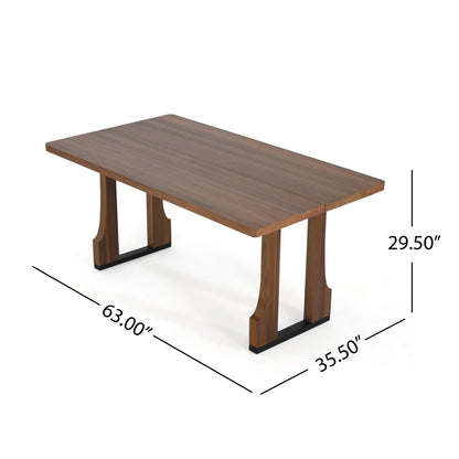 63' Rectangular Dining Table (Walnut) - 1st Choice Furniture Direct