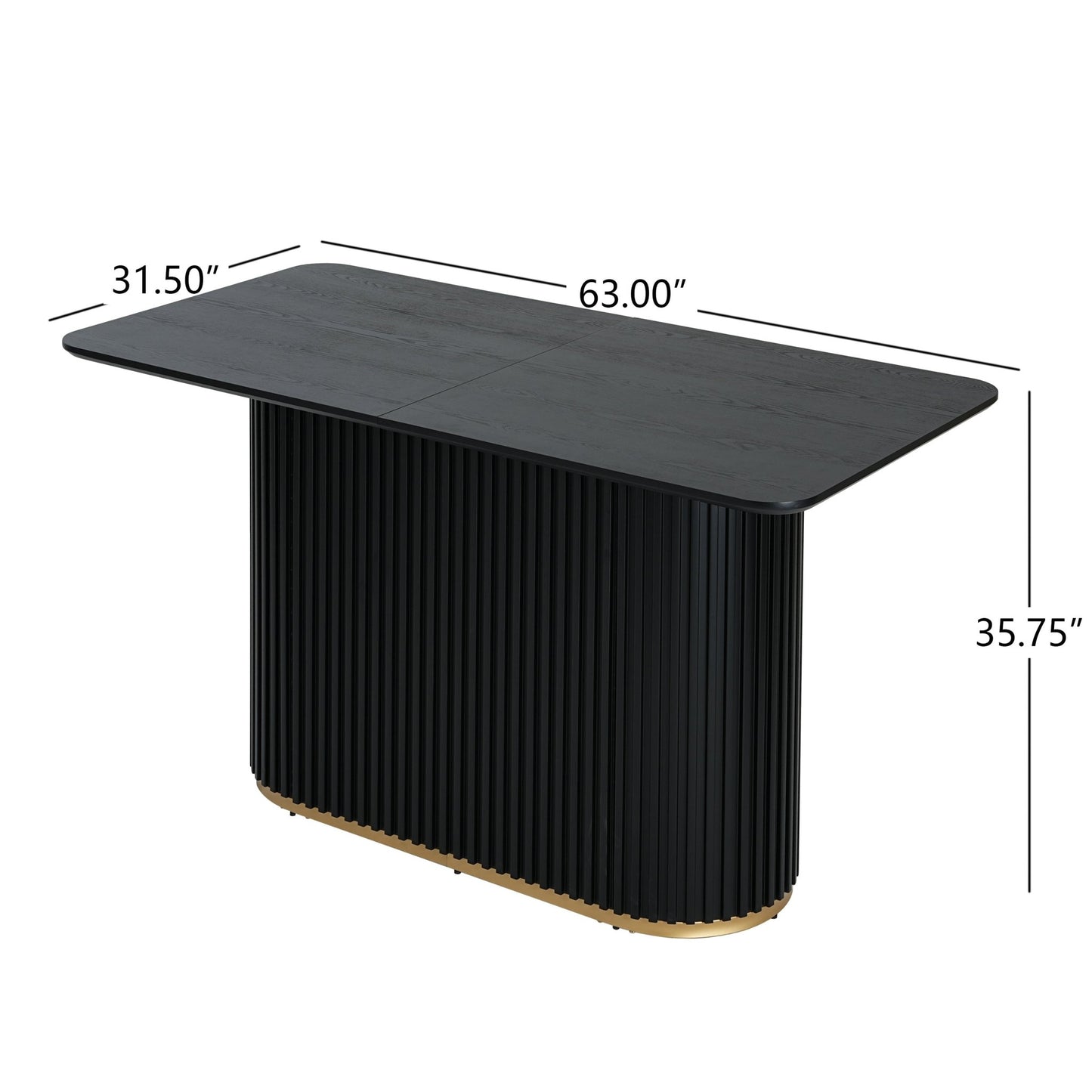 63.00'L Counter Table - Black - 1st Choice Furniture Direct