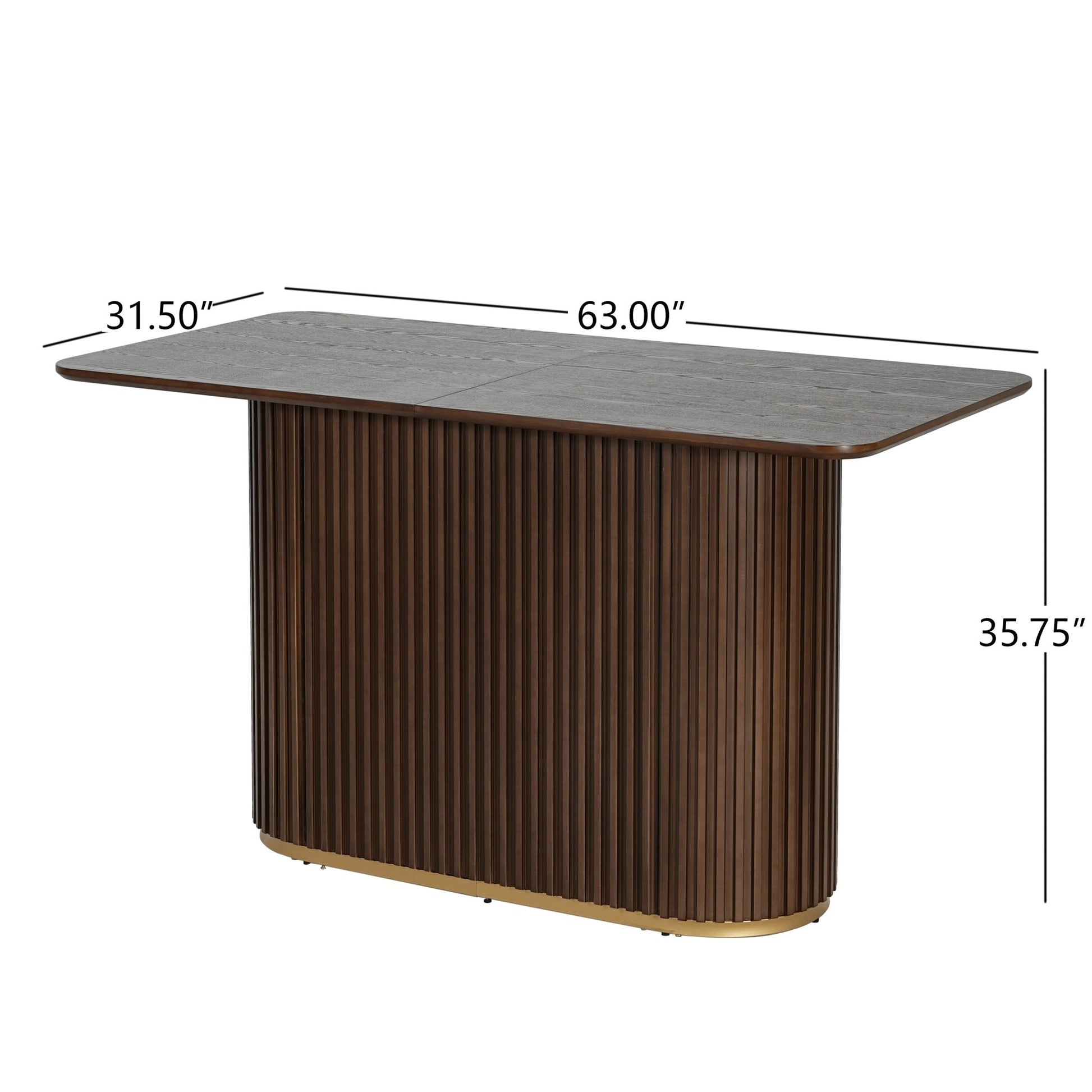 63.00'L Counter Table - Walnut - 1st Choice Furniture Direct