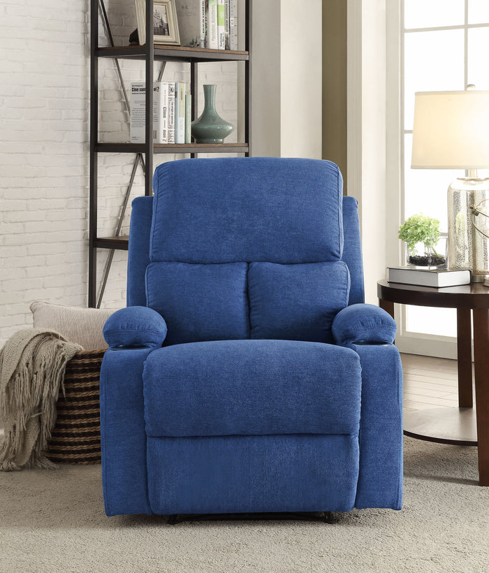 1st Choice Stylish Motion Living Room Blue Velvet Recliner Chair