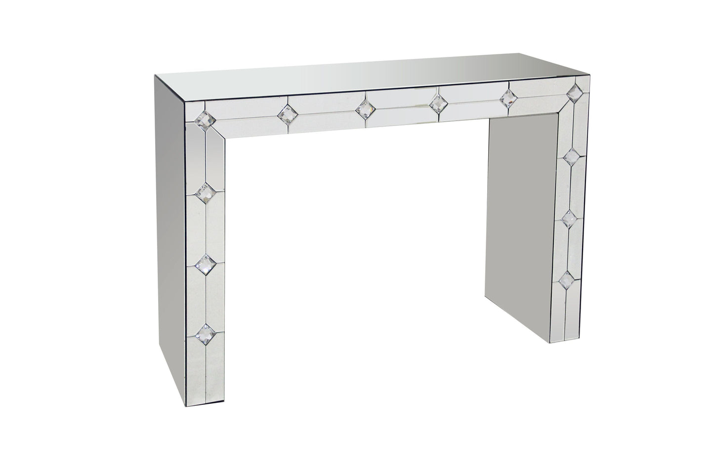 Hessa Mirrored & Faux Rhinestone Console Table (Assembled)