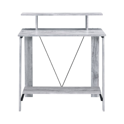 Modern White Writing Desk with USB Charging Ports and Storage