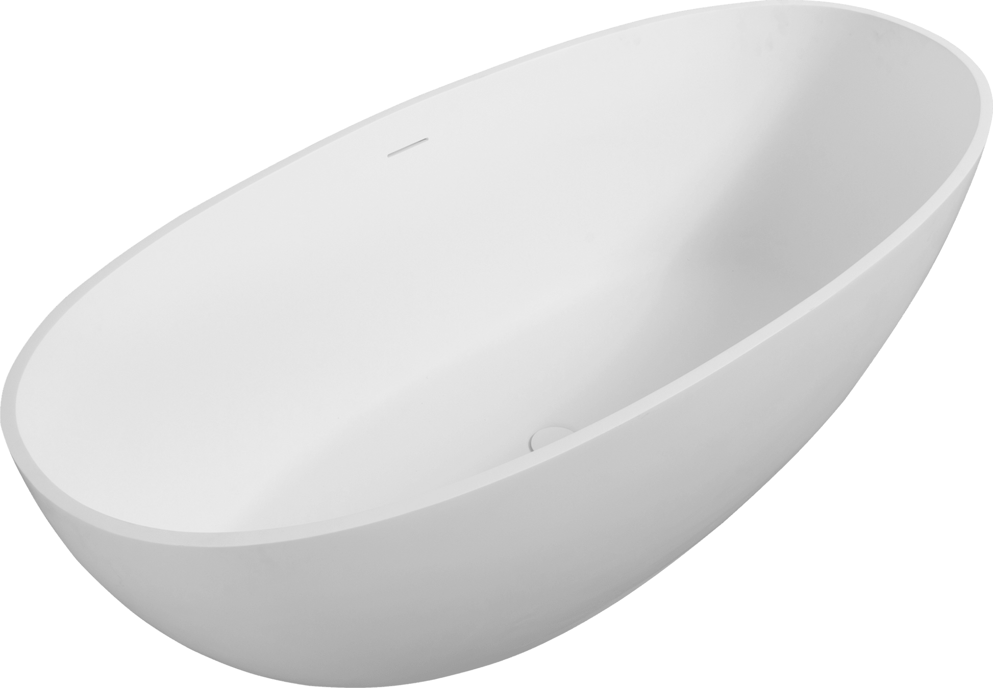 65' Freestanding Solid Surface Bathtub, Luxury Handcrafted Stone Resin Freestanding Soaking Bathtub with Overflow and Pop - up Drain, Matte White 24S06 - 65MW - 1st Choice Furniture Direct