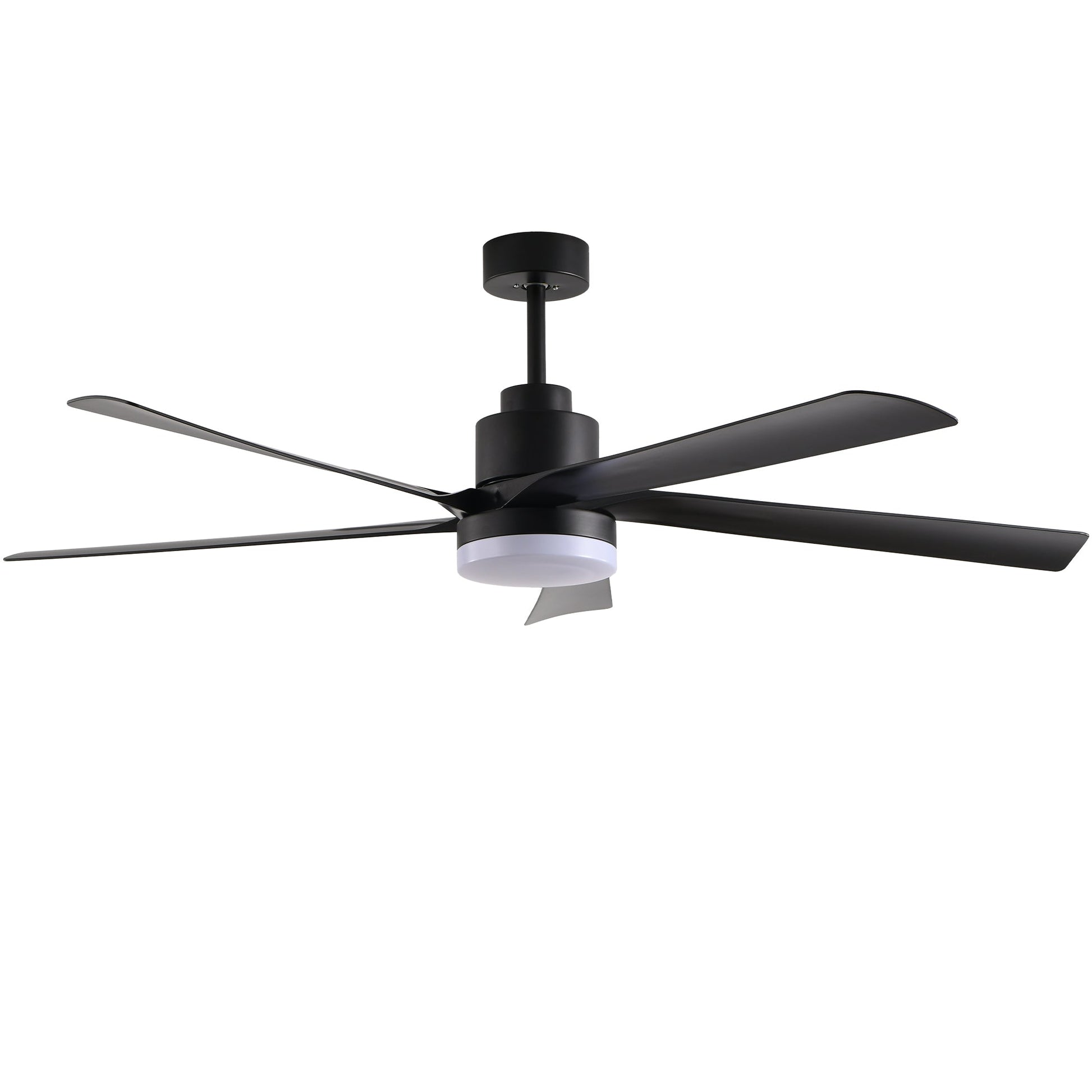 65 Inch Black Ceiling Fan with Light, 5 - Blade Dimmable LED Ceiling Fan with Remote Control, Modern Quiet Design for Living Room and Bedroom (Silent/6 - Speed/Reversible/DC Motor) - 1st Choice Furniture Direct