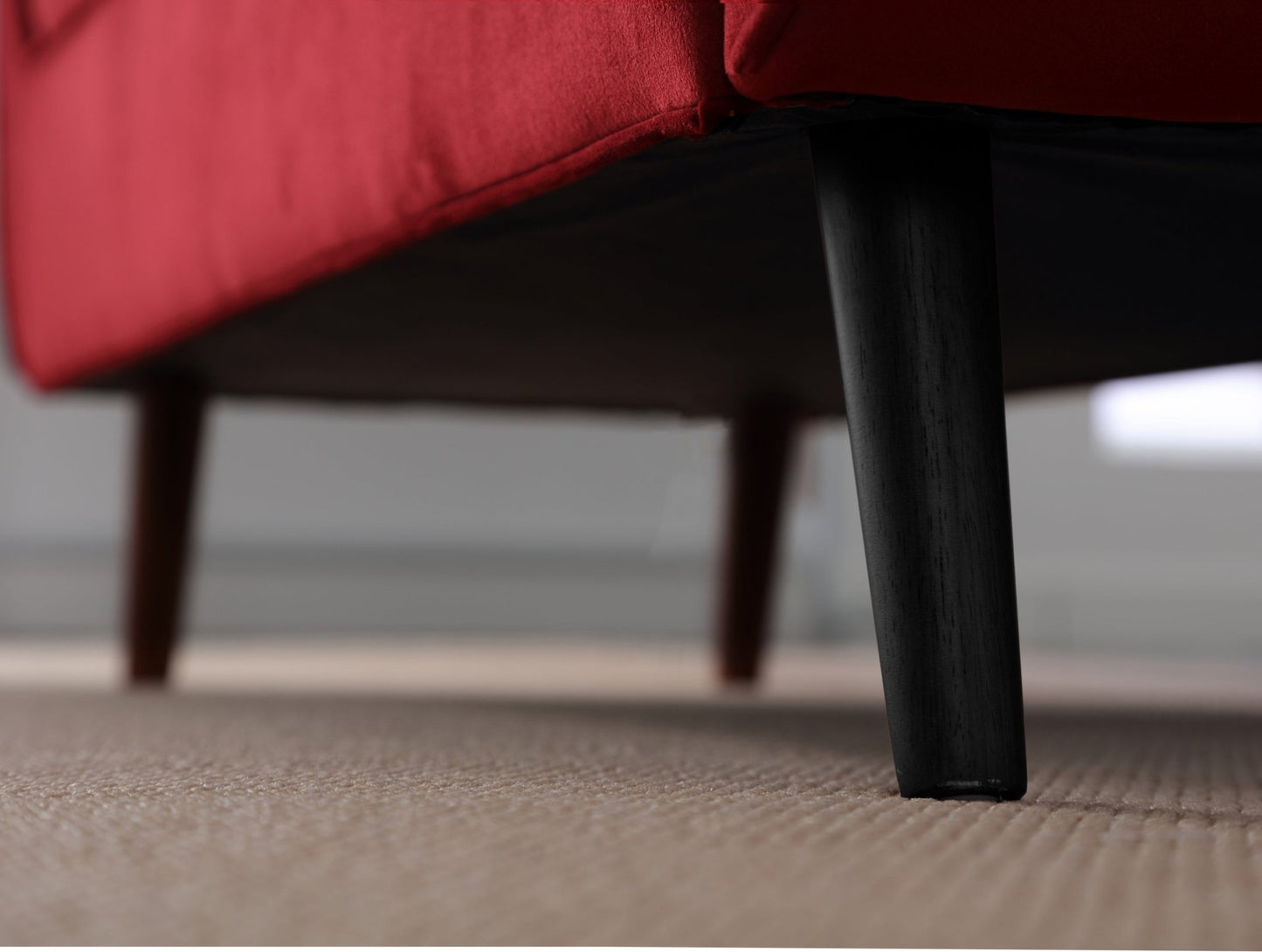 65 Inch Red Velvet Storage Bench | Mid-Century Modern Entryway Bench - 1st Choice Furniture Direct