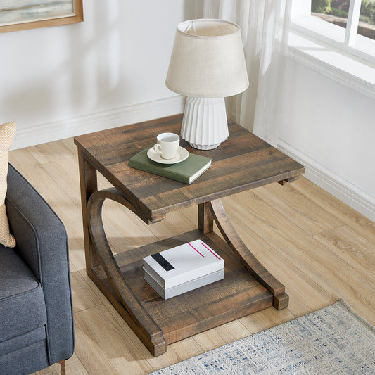 Unique coffee table, solid wood 23.8 inch modern coffee table modern center table with storage, solid wood special shape coffee table, living room, kitchen, apartment dining table