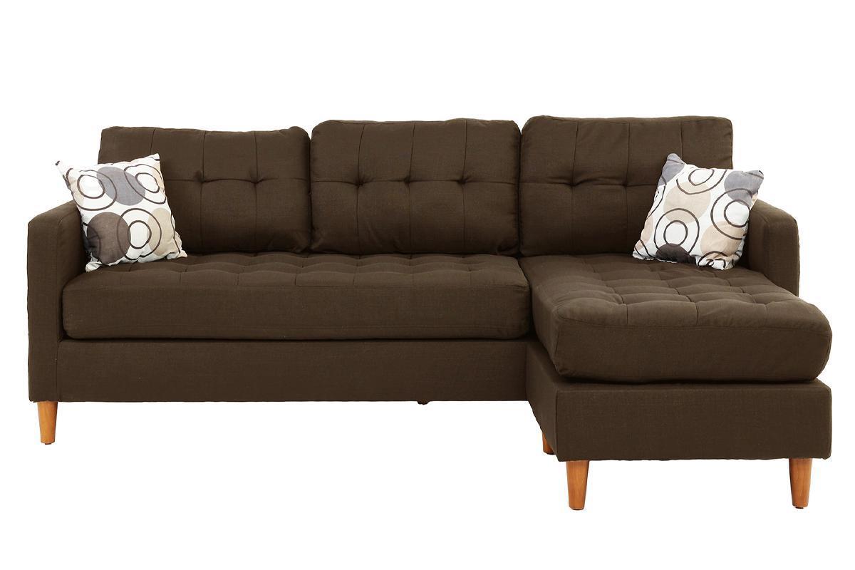 1st Choice Chocolate Polyfiber Sectional Sofa Living Room Furniture