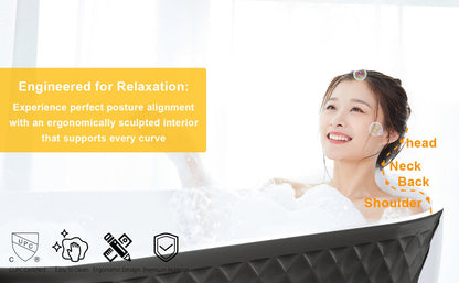 67'' acrylic freestanding bathtub with unique diamond pattern design: spacious oval shape, Black finish, brushed nickel overflow and pop - up drain CUPC Certificate - 1st Choice Furniture Direct