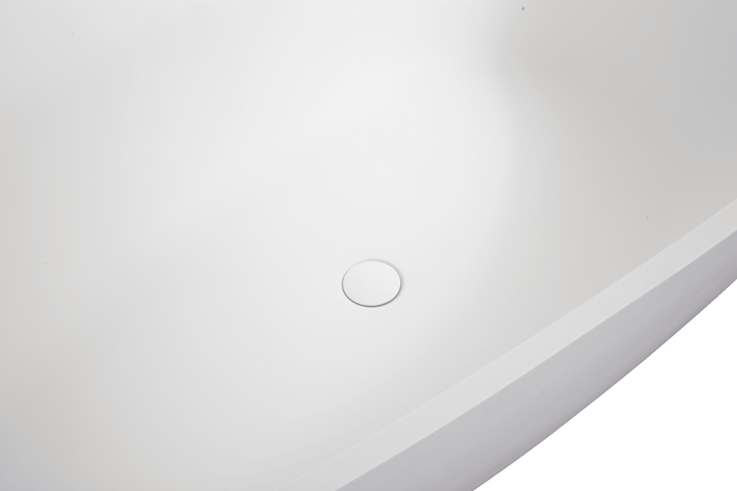 67' Freestanding Solid Surface Bathtub, Luxury Engineered Stone Resin Freestanding Soaking Bathtub with Overflow and Pop - up Drain for Contemporary Bathroom, Matte White 24S02 - 67MW - 1st Choice Furniture Direct