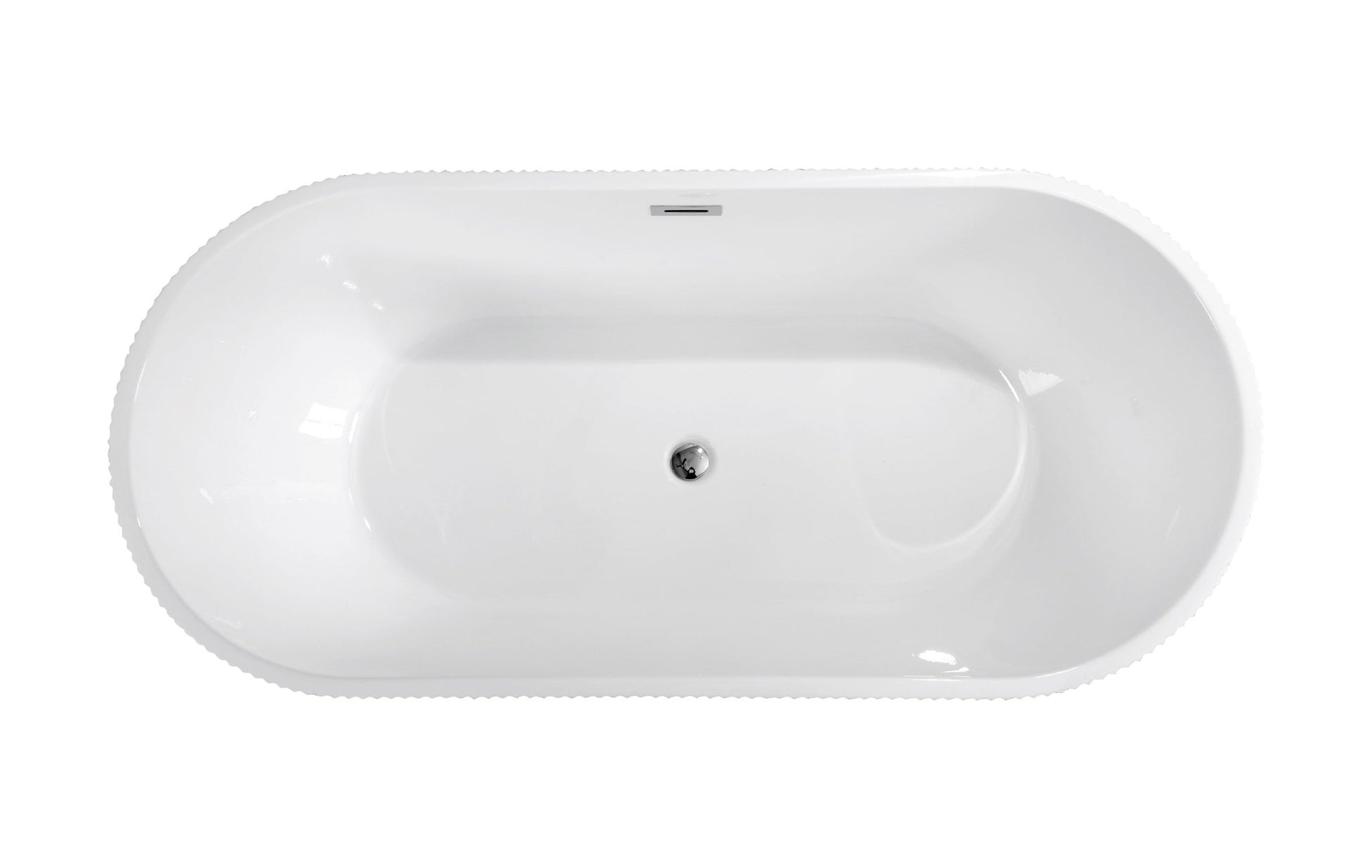 67' Linear Acrylic Freestanding Bathtub,Stand Alone Soaker Tub, Glossy White Acrylic, Toe - tap Chrome Drain, cUPC Certified - 1st Choice Furniture Direct