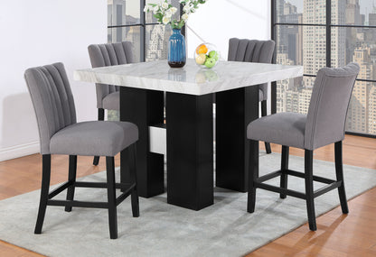 MIKHA WHITE BAR TABLE AND BAR STOOLS