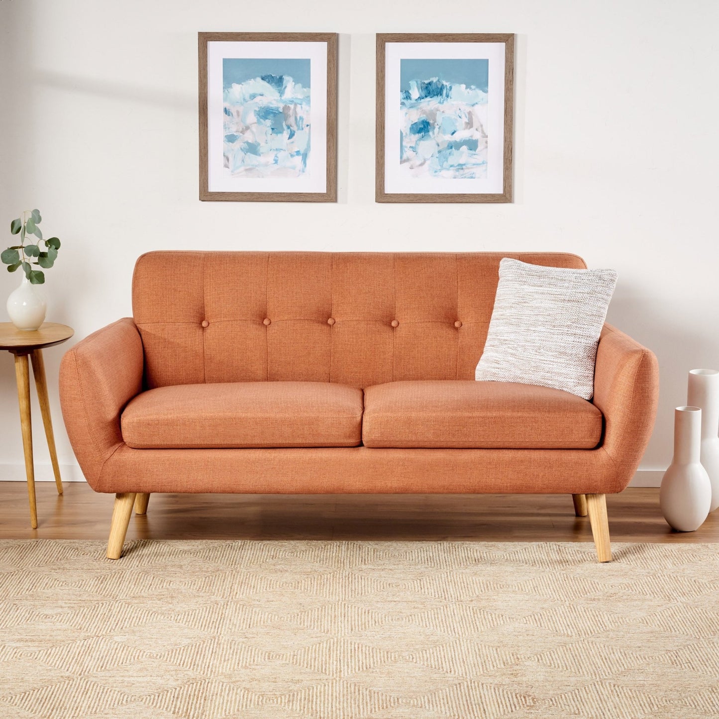 67.25' Button Tufted Loveseat - 1st Choice Furniture Direct