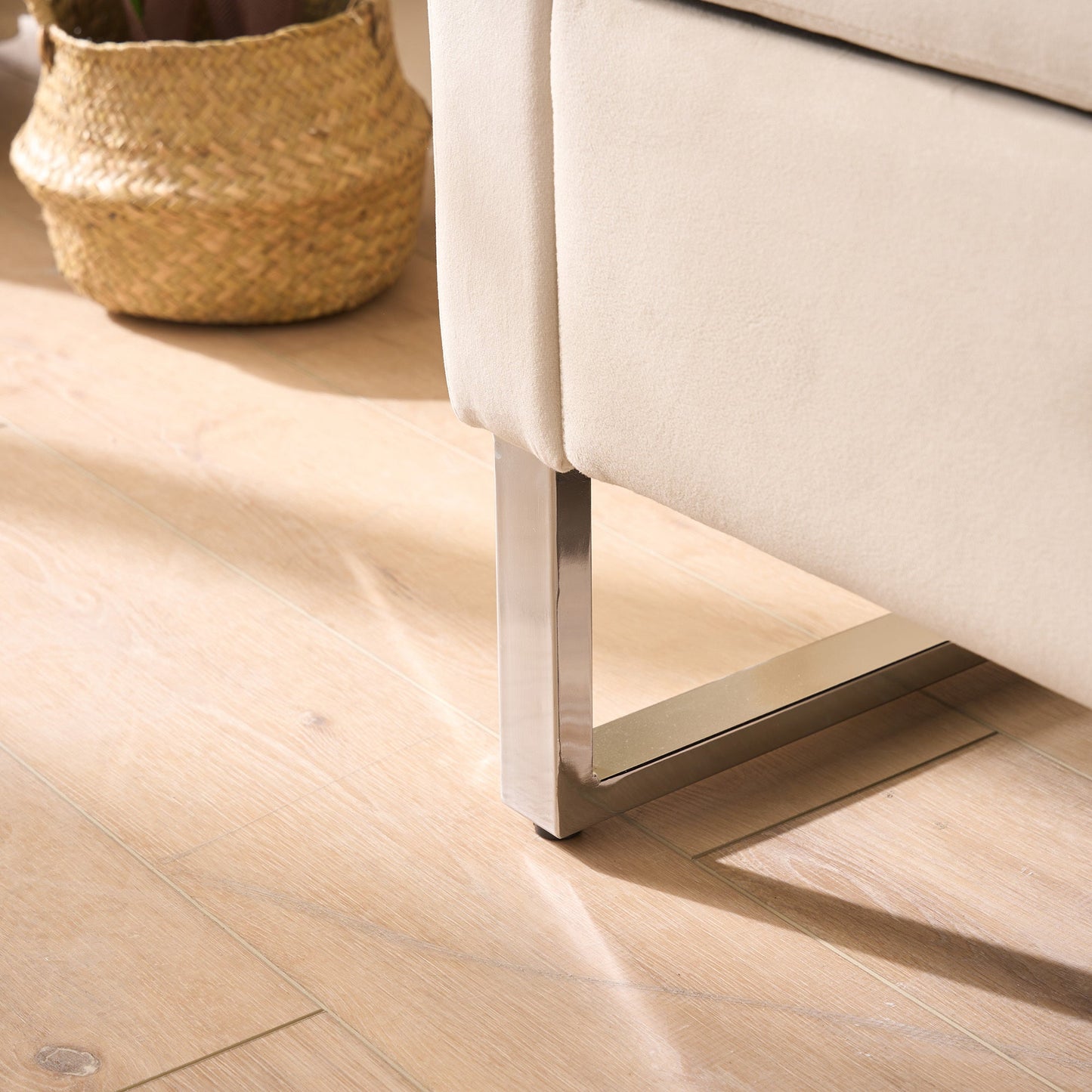 67.91' Wide Storage Soft Ottoman Bench with Armrests,Footrest Bed End Stool for Living Room, Dorm, Entryway and Bedroom, Beige - 1st Choice Furniture Direct