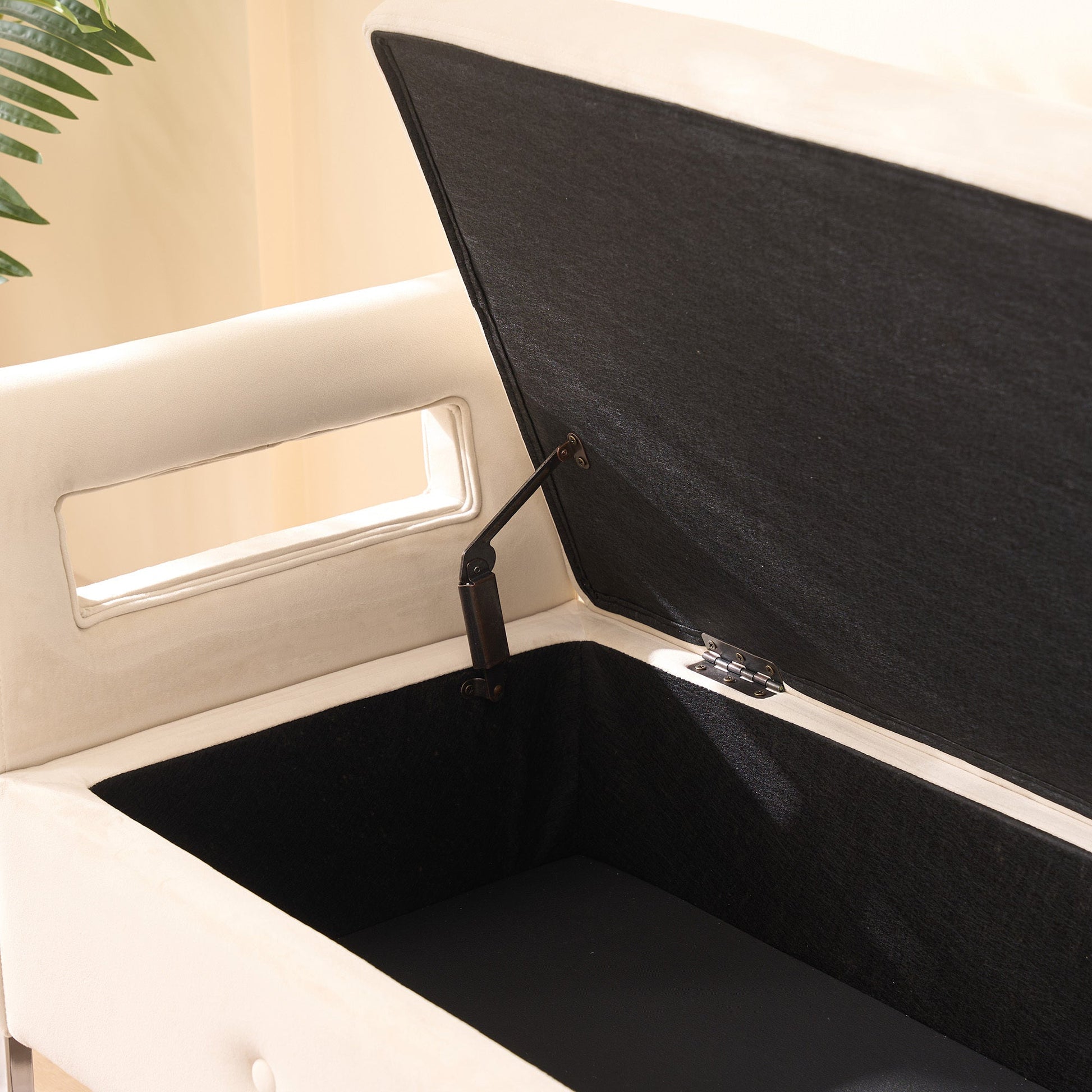 67.91' Wide Storage Soft Ottoman Bench with Armrests,Footrest Bed End Stool for Living Room, Dorm, Entryway and Bedroom, Beige - 1st Choice Furniture Direct