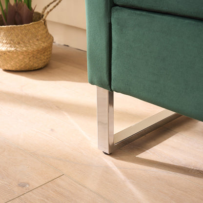 67.91' Wide Storage Soft Ottoman Bench with Armrests,Footrest Bed End Stool for Living Room, Dorm, Entryway and Bedroom, Green - 1st Choice Furniture Direct