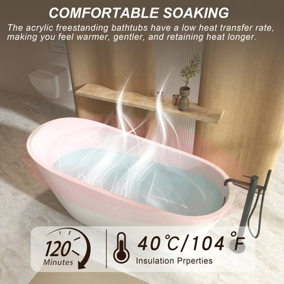 67'Special - shaped Freestanding Slipper Bathtub: Gloss White Finish, Chrome Overflow & Pop - Up Drain, cUPC Certified - 1st Choice Furniture Direct