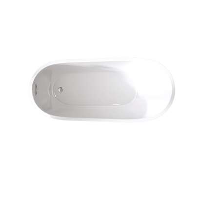 67'Special - shaped Freestanding Slipper Bathtub: Gloss White Finish, Chrome Overflow & Pop - Up Drain, cUPC Certified - 1st Choice Furniture Direct