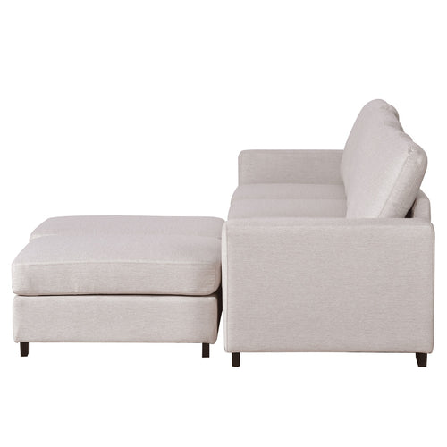 1st Choice 3 Pieces U shaped Sofa with Removable Ottomans in Beige