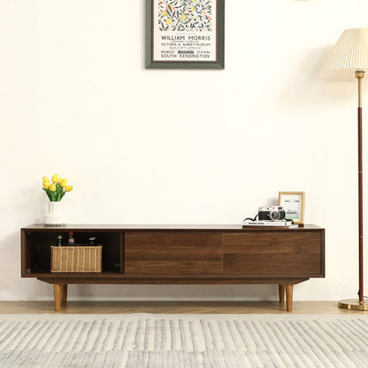 1st Choice Modern 63 inches TV Cabinet with Black Walnut Finish