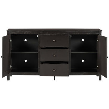 1st Choice Espresso Solid Wood Buffet Cabinet with 2 Storage Cabinet