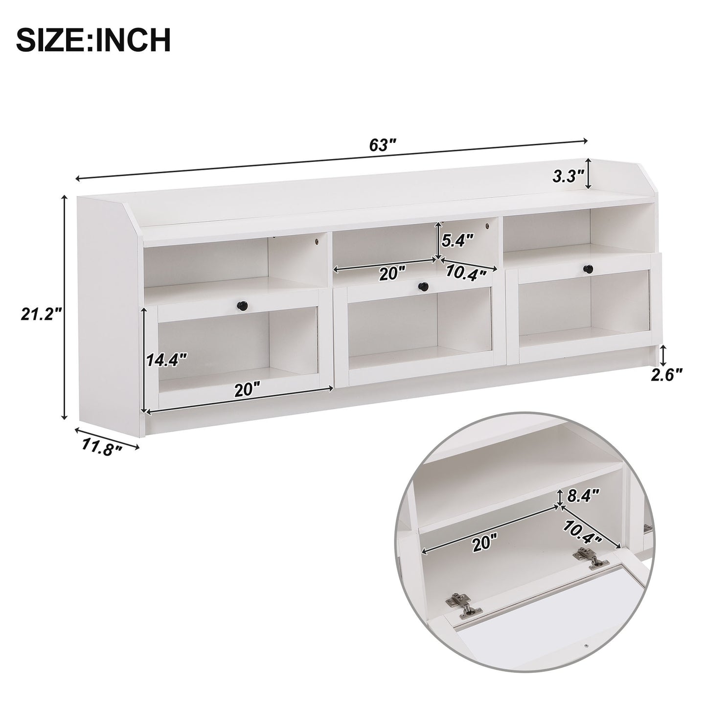 1st Choice Modern TV Console Entertainment Wall Unit for TVs Up to 65"