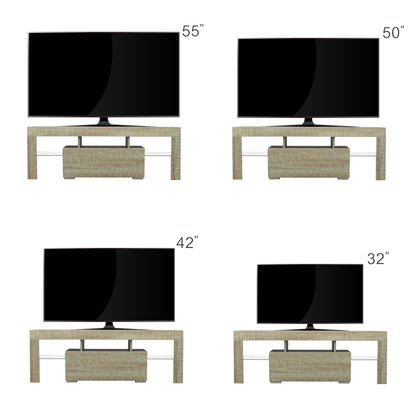 1st Choice TV Stand with LED RGB Lights Flat Screen TV Cabinet in Grey