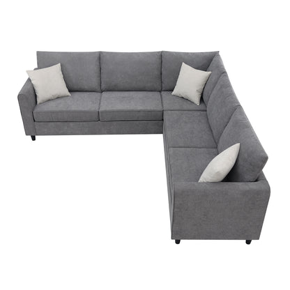 1st Choice Modern Upholstered Sectional Sofa L Shape Couch w/ 3 Pillows