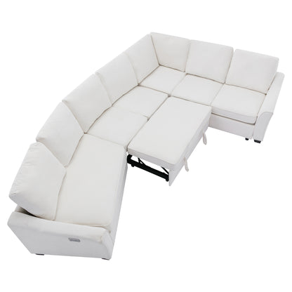 1st Choice Sectional Sleeper Sofa with Pull-Out Bed Modern L-Shape