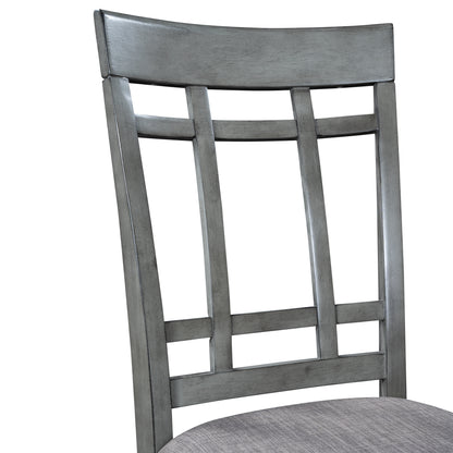 1st Choice 6 Piece Wooden Gray Dining Table Set Farmhouse Rustic Style