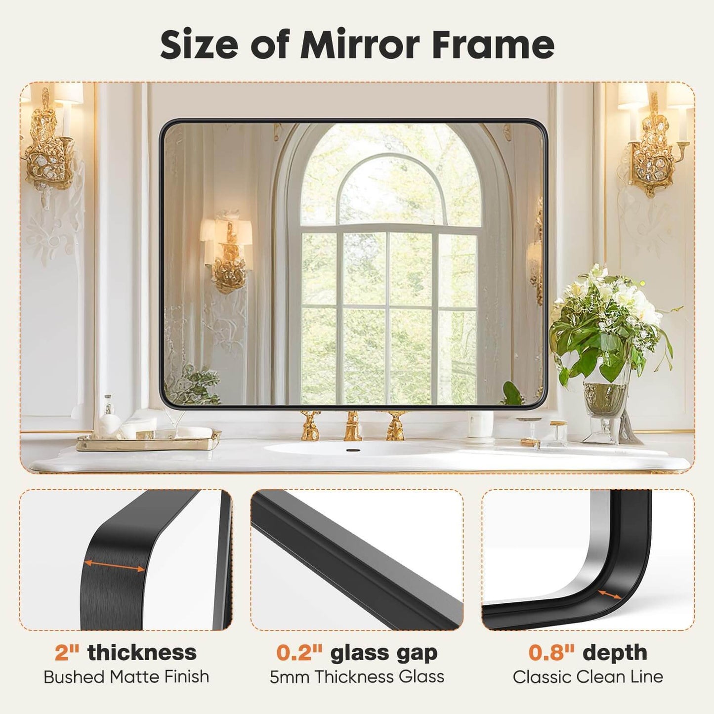 1st Choice Transform Your Space with Our Elegant Black-Framed Bathroom Mirror