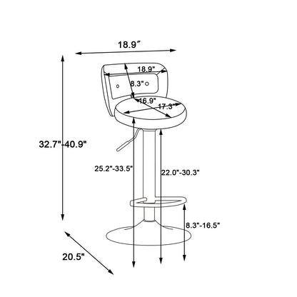 1st Choice Modern Swivel Velvet Bar Stool Counter Height - Set of 2