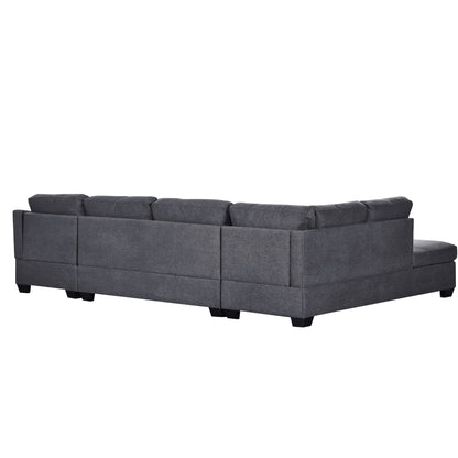 1st Choice Ustyle Modern Large U-Shape Extra Wide Sectional Sofa in Grey