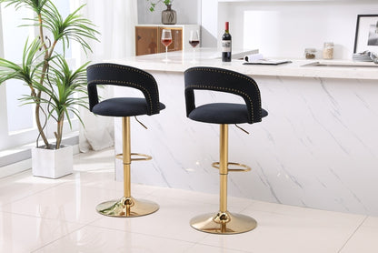 1st Choice Modern Barstools Bar Height Swivel Velvet Bar Stool - Set of 2