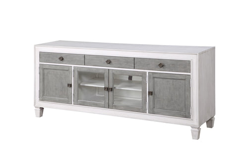 1st Choice Modern and Elegant TV Stand in Rustic Gray & White Finish