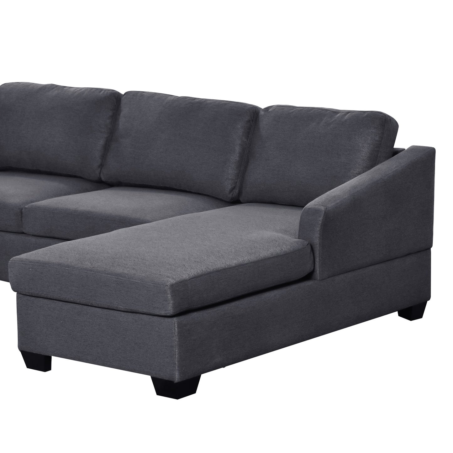 1st Choice Ustyle Modern Large U-Shape Extra Wide Sectional Sofa in Grey