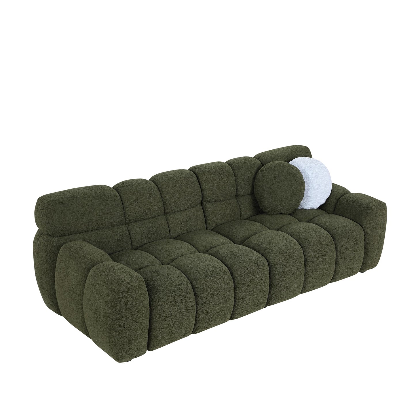 1st Choice Versatile Olive Green Boucle Sofa