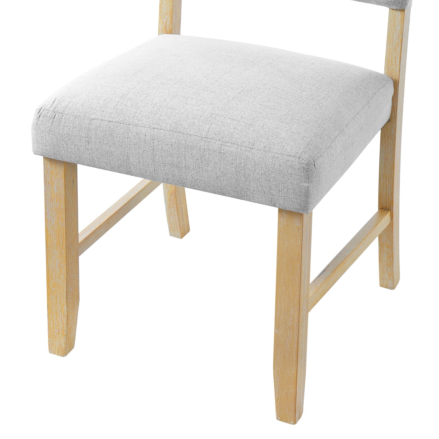 6PCs Dining Room Table Set, Rustic Farmhouse Dining Room Rectangular Table with 4 Upholstered Chairs and Bench, Solid Wood Kitchen Dining Table Set for 6 Persons - 1st Choice Furniture Direct