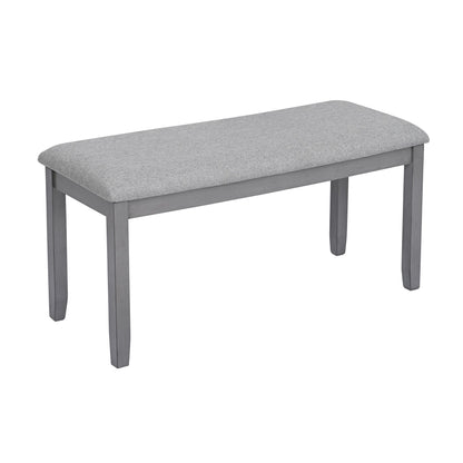 6PCs Kitchen Dining Set, Rectangular Wooden Dining Table with 4 Upholstered Chairs and a Bench, Dining Table Set for 6 People, Living Room, Home Bar and Kitchen, Gray - 1st Choice Furniture Direct