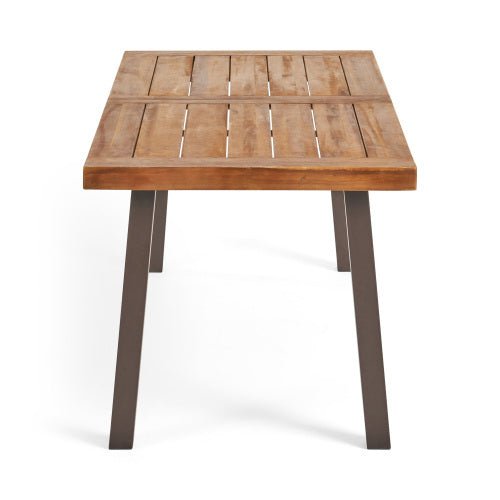 7 Piece Outdoor Dining Set – Acacia Wood Patio Table with Wicker Chairs - 1st Choice Furniture Direct